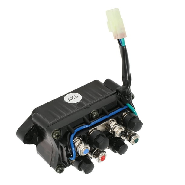 Conjunto de relé de interruptor solenoide de winch ATV 12V 8 terminales para Arctic Cat, plástico duradero, metal negro