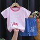 thumbnail image 1 of Ropa casual para niños Conjunto de 2 piezas Ropa Verde Cool Boy T-shirt + Shorts Ropa Niños Chándal Niños Ropa de bebé Tan Jianjun  unisex, 1 of 2