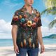 thumbnail image 3 of Fotbe Floral Dreamcatcher Elegance Camisa Hawaiana para Hombre Unisex – Camisa Casual de Verano con Botones de Manga Corta de Algodón y Lino,Small, 3 of 7