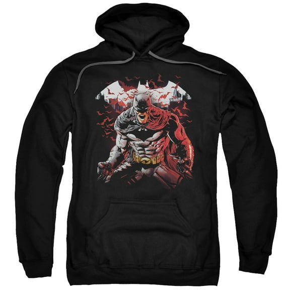 Batman Men's Raging Bat Hooded Sweatshirt Large Black