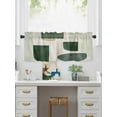 thumbnail image 5 of Valances for Windows Green Abstract Rod Pocket Cafe Window Treatments Valance Curtains for Kitchen Bathroom Laundry Basement Windows 56"x16", 5 of 9