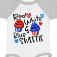 thumbnail image 4 of Inktastic 4th of July Red, White and Blue Sweetie Cupcakes and Stars Boys or Girls Baby Bodysuit, 4 of 5
