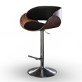 thumbnail image 1 of Simpli Home Amery Modern Adjustable Swivel Bar Stool in Black Faux Leather, 1 of 6