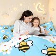 thumbnail image 4 of Erosebridal Bohemian Bug Bee King Size Comforter Sets,Retro Floral Comforters King Size,Blue White,Polkadot Reversible,3 Pieces,1 Comforter and 2 Pillowcases, 4 of 7