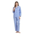 thumbnail image 6 of GLOBAL Womens 100% Cotton Notch Collar Pajama Set Homewear with Pockets, Spring & Summer, 2-Piece, Sizes S to 3X, 6 of 7