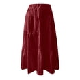 thumbnail image 6 of Fgnfyis Women's Loose A-Line Skirt with Fashion Elastic Waist and Tie Belt for a Comfortable and Stylish Ensemble Red L, 6 of 6