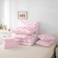 thumbnail image 6 of Manfei Kawaii Bows 7-Piece Twin Bedding Sets For Girls,Pink Letter A Initial Lettering Bedding Comforter Set,Pink Reversible, 6 of 7