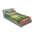 thumbnail image 3 of Ambesonne Nature Fitted Sheet & Pillow Sham Set, Sunlight Forest Trees, Queen, Green Brown, 3 of 3
