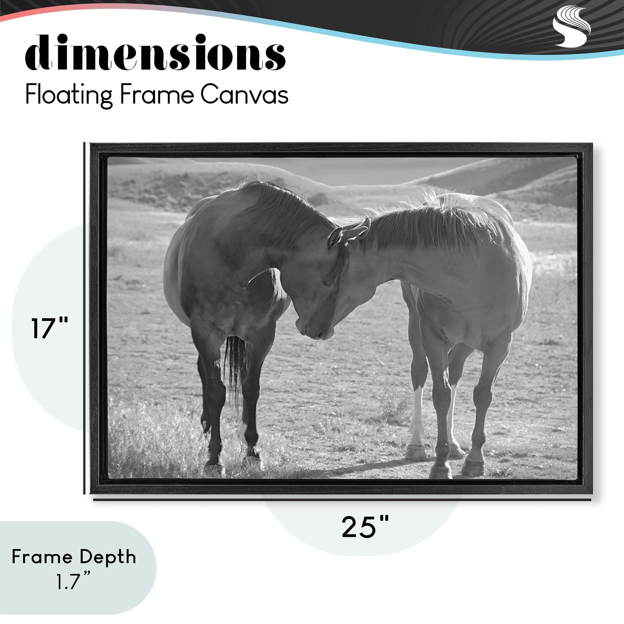 Stupell Industries Sweet Nothings Bond Between Horses Black Framed Floater Canvas Wall Art, design by Steve Toole