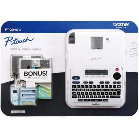 Brother P-Touch PT-2040W Labeler Maker White Bonus 2 Label Tapes & AC Adapter Home Office School Machine BJ8 65604