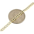 thumbnail image 4 of Real 10K Yellow Gold 3.5MM Solid Pave Style Cuban Link Chain Necklace 18", 4 of 5