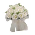 thumbnail image 4 of S SERENABLE Bridal Wedding Bouquets Wedding Accessories Decoration Artificial Roses Flowers Tossing Bouquet for Photo Prop Party Festival Milky white, 4 of 8