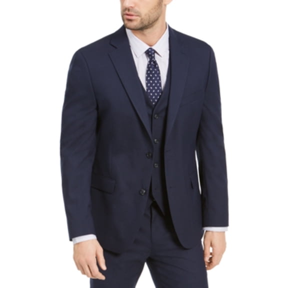 Alfani Mens Slim fit Sport Coat Blazer 42 S Navy Blue Solid Stretch