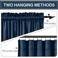 thumbnail image 3 of Navy Blue Curtains 102 inches for Bedroom, Elegant Blackout Velvet Drapes Noise Reducing Sliding Door Covering for Dining Room Theater, W52 x L102, 2 Panels, 3 of 10