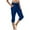 Dark Blue, variant on Miqool Women's Capri Sweatpants Loose Fit Drawstring High Waisted Athletic Running Cropped Joggers Summer Casual Lounge Pants with Pockets