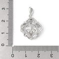 thumbnail image 3 of Brass Micro Pave Clear Cubic Zirconia European Dangle Charms Bails Peg Bails for Half Drilled Beads Square Platinum 19.5x17x5.5mm Hole: 3.5x2.3mm, 3 of 3