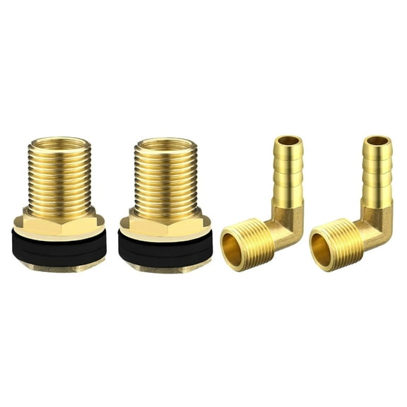 AOOOWER Brass Threaded tanks Connectors Water Butt Fitting set for Multifunction Application