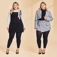 thumbnail image 5 of Manzi Plus Size Footless Tights for Women 70D Opaque Black Pantyhose, 5 of 7