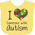thumbnail image 3 of Inktastic I Heart Someone with Autism Boys or Girls Baby Bib, 3 of 4