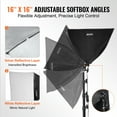 thumbnail image 4 of VEVOR Kit d'Éclairage Softbox 16 Po x 16 Po 3000-6500K Réglable pour Prise de Vue, 4 of 9