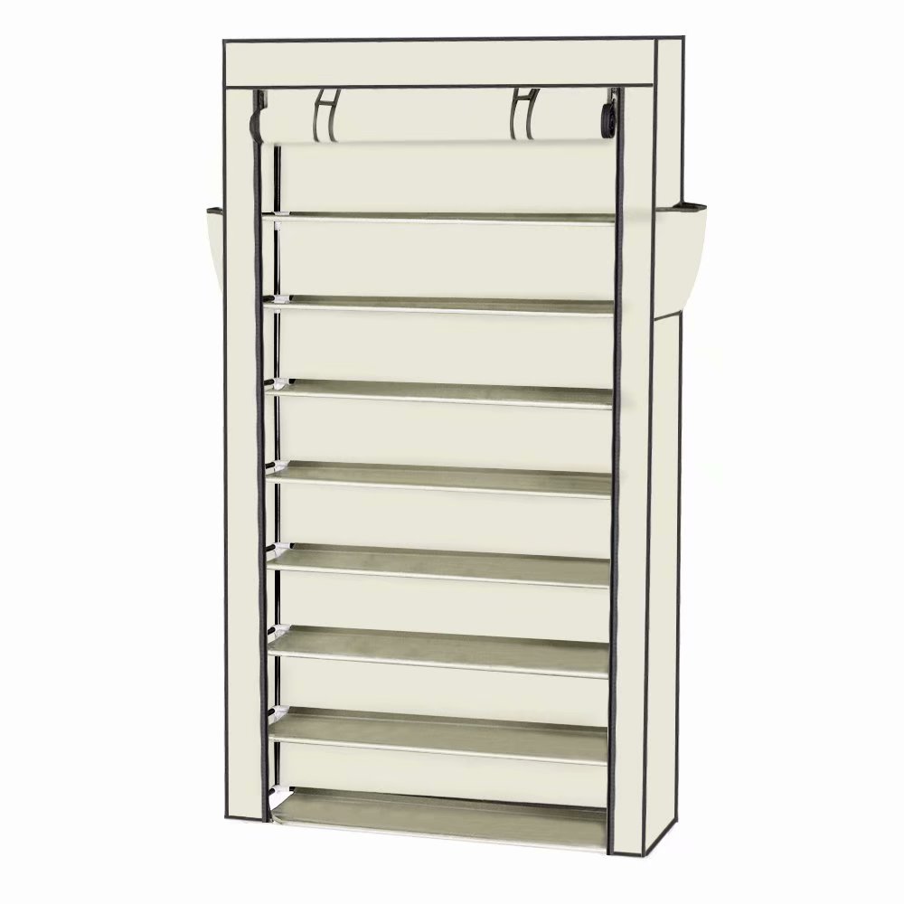 10 Tiers Shoe Rack Dustproof Cover Closet Shoe Storage Cabinet Organizer