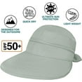 thumbnail image 5 of Women Sun Hat UPF 50+, Zip Off Sun Hat Visor, Ponytail Sun Protection Hat Golf Beach Travel Packable(Light Gray), 5 of 6