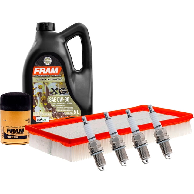 Kit De Afinación Con Aceite 5W30 Sintético, Bujías Platino, Filtro De Aire Y Filtro Para Aceite Sintético 7 Piezas Compatible con Volkswagen Clasico L4 2.0L DE 2011 A 2015