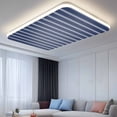 thumbnail image 2 of Navy Blue Striped Fluorescent Light Covers, Navy Blue White Farmhouse Stripes Magnetic Light Covers for Ceiling Lights, Fluorescent Ceiling Shade Filters for Classroom Bedroom Office 4x2Ft x 2PCS, 2 of 8