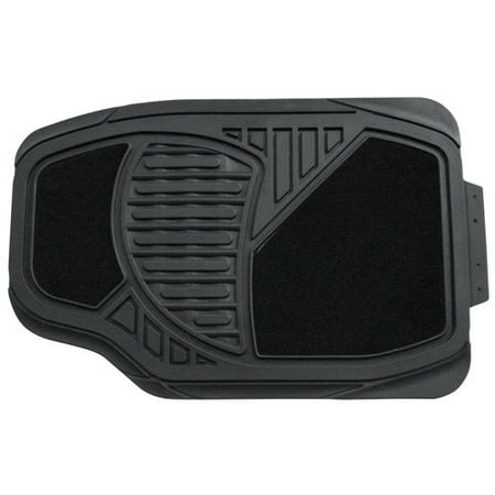 Carpet/Rubber Floor Mats, Black, 4pc