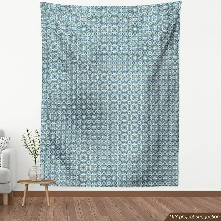 Ambesonne Vintage Fabric by the Yard Upholstery, Moroccan Tile