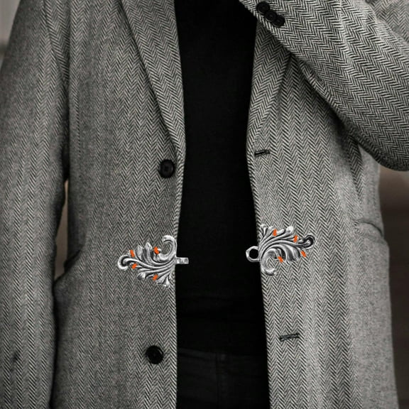 WHAMVOX 2 Pairs Of Retro Dress Cinch Clips Versatile Alloy Clips For Cardigans Shawls And Oversized Clothes Vintage Metal Buckles Small Snap Fastener For Clothes Fixing