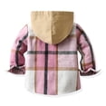 thumbnail image 5 of LEEYNEER Toddler Kids Boys Girls Flannel Plaid Shirt Jackets Hooded Button Down Baby Coat 2023 Fall Fashion Soft Comfy Outerwear 3M-6Y, 5 of 5
