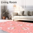 thumbnail image 2 of ODIKA 6x9 Machine Washable Non-Slip Area Rug, Delicate Cherry Blossom Petals Scattered Design High Traffic Rug, Pink, 467603, 2 of 7