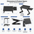 thumbnail image 5 of WorkEZ Adjustable Keyboard Stand, On-Desk Keyboard and Mouse Riser, 2.3 to 18 in., Foldable Aluminum, Black, 5 of 9