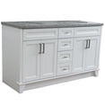 thumbnail image 2 of Bellaterra Home 400700-61D-WH-GYO 61 in. Double Oval Sink Vanity with Granite Top, White & Gray, 2 of 16