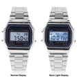 thumbnail image 3 of Reloj digital para hombre y mujer, Digital LED Retroiluminaci, Ajustable, correa de acero inoxidable, impermeable - unisex Reloj de Pulsera, 3 of 7