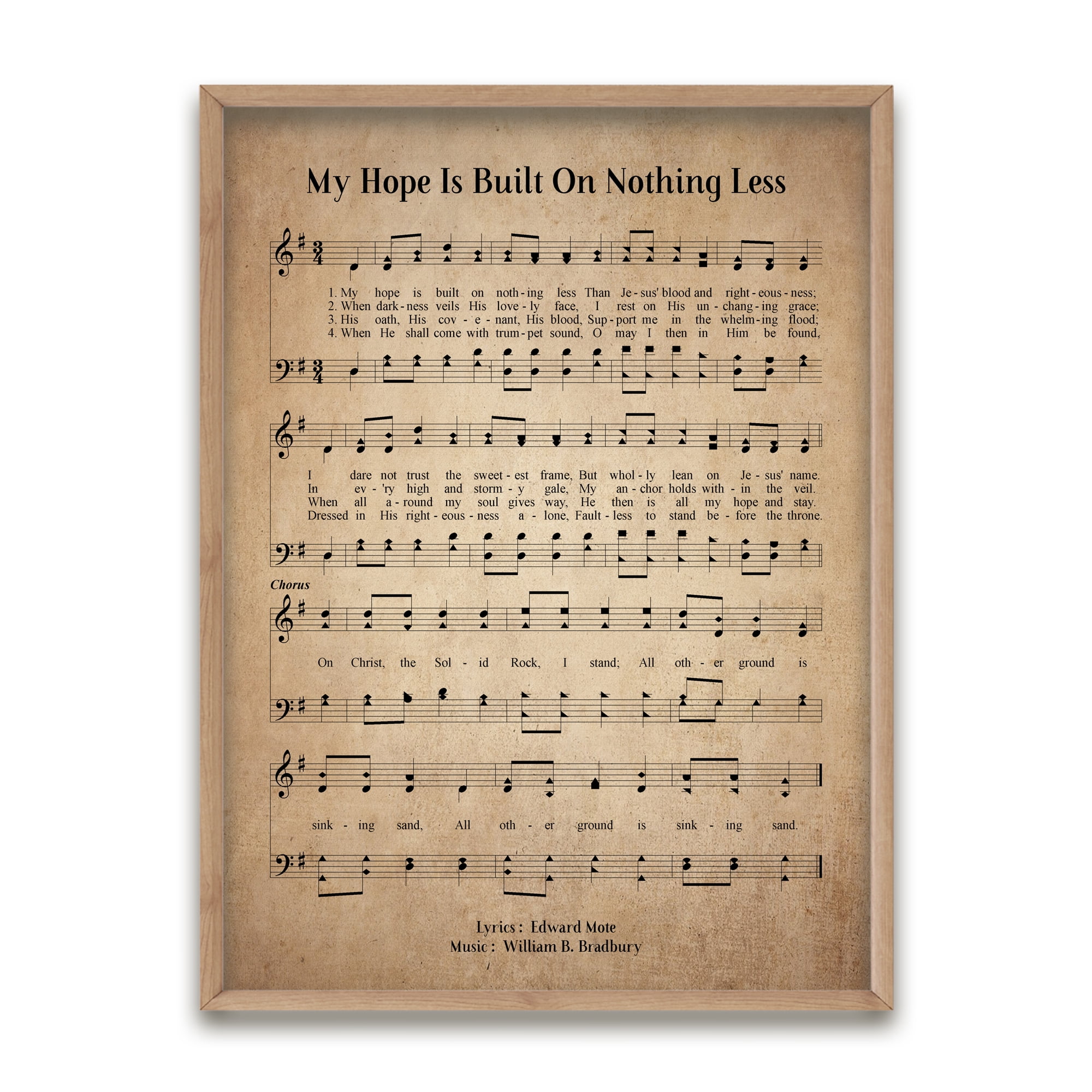 My Hope Is Built On Nothing Less Unframed Hymn Wall Art Print My Hope Is Built On Nothing Less Unframed Hymn Wall Art Print