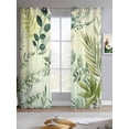 thumbnail image 2 of Green Blue Leaves Sheer Curtains 63 Inch Length 2 Panels Set for Living Room/Bedroom, Summer Botanical Farmhouse Watercolor Leaf Kitchen Curtains Grommet Curtains Window Treatments 42"x63"x2, 2 of 7