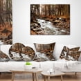 thumbnail image 4 of Designart Stream in Autumn Forest - Landscape Photography Throw Pillow - 16x16, 4 of 5