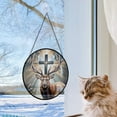 thumbnail image 5 of Deer and Irish Cross Stained Glass Sun Catcher, Wall Hanging Colored Decor Room Indoor Window Decor, Halloween, Christmas Hanging Ornament, 5 of 5