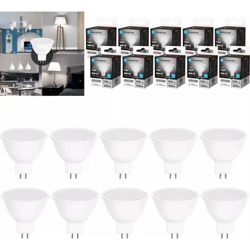 Aigostar Focos LED Ahorradores 10pcs, Bombillas MR16 de 10W, Luz blanca fría, Ideal para Iluminación Interior
