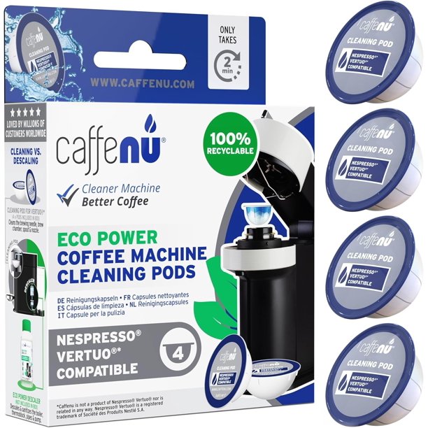 Cápsulas de limpieza Caffenu Nespresso Vertuo con kit descalcificador