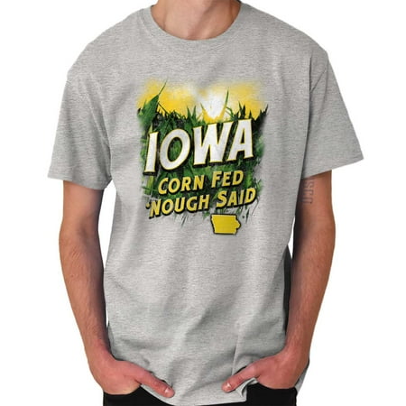 - Brisco Brands Iowa Corn Fed Funny State IA Short Sleeve Adult T-Shirt