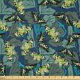 thumbnail image 2 of Ambesonne Death Moth Fabric by the Yard Microfiber, Jumble Butterflies Motif, 5 Yards, Night Blue Khaki White, 2 of 2