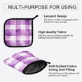 thumbnail image 3 of Yayeee Oven Mitts and Pot Holder Set of 2 Heat Resistant Kitchen Gloves Baking Hot Pad, Purple and White Pattern, 3 of 5