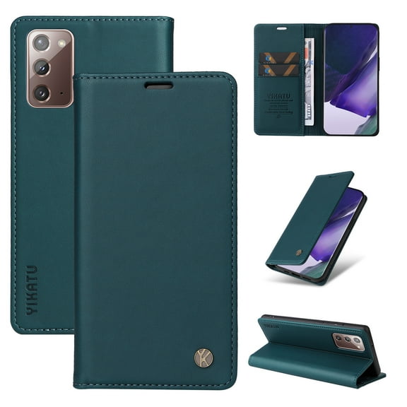 Wallet Case for Samsung Galaxy Note 20 5G, Kickstand and 2 Card Slots, Shockproof and Scratch Resistant, Blue