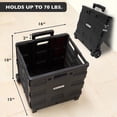thumbnail image 5 of BAZIC Foldable Utility Cart Portable Rolling Folding Cart 16"x18"x15", w/ Lid Cover, 70 Lbs Capacity, 3-Pack, 5 of 7