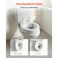 thumbnail image 3 of VEVOR Raised Toilet Seat, 300 lbs Load Capacity, 3.5-Inch Lift Height, Commode Elevated Toilet Seat Riser with Enlarged Opening for Seniors, Elderly, Handicap, Disabled, and Adults, Fits Round Bowl, 3 of 9