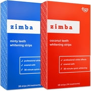Zimba Coconut & Mint Teeth Whitening Strips, 28 Treatments (2-Pack)