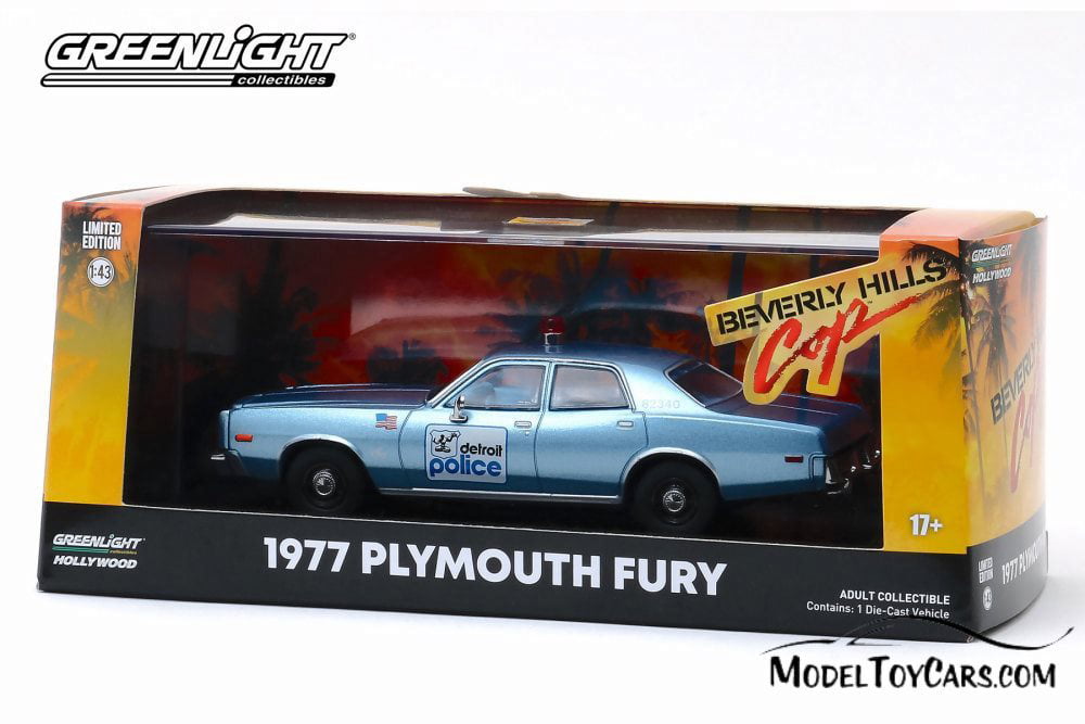 Plymouth Fury Detroit Police 1977 Beverly Hills Cop Modellauto 1:24 Greenlight 
